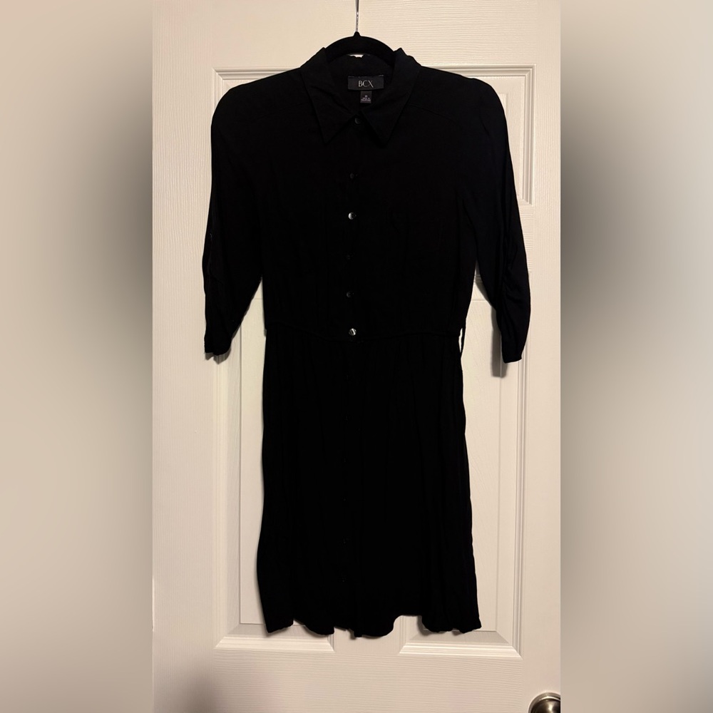 BCX Black Button-Down Dress